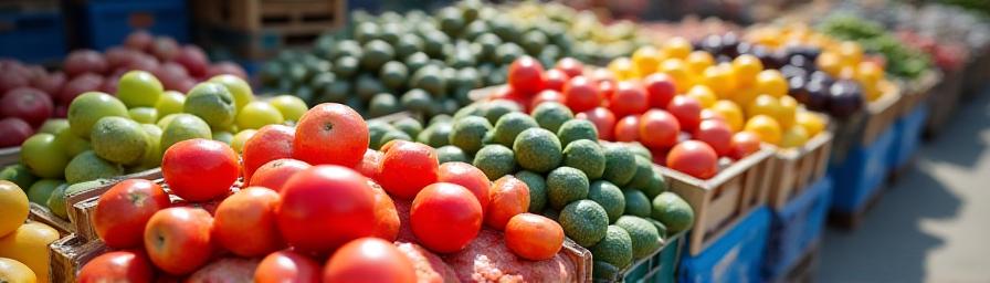 Just-in-time fresh produce pallets loaded from Central Valley farms for distribution